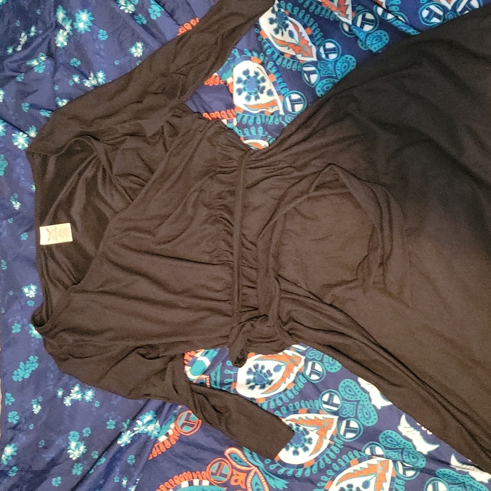 Black faux wrap dress
